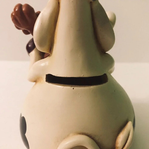 Vintage Paolo Chiari Cow Bull Playing Cello Coin Bank Figurine 5 Inch Tall - Picture 12 of 16